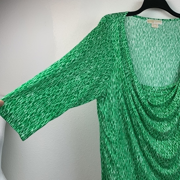Michael Kors draped neck softly draping tunic style 3/4 sleeve Tee shirt top EUC - Picture 2 of 8
